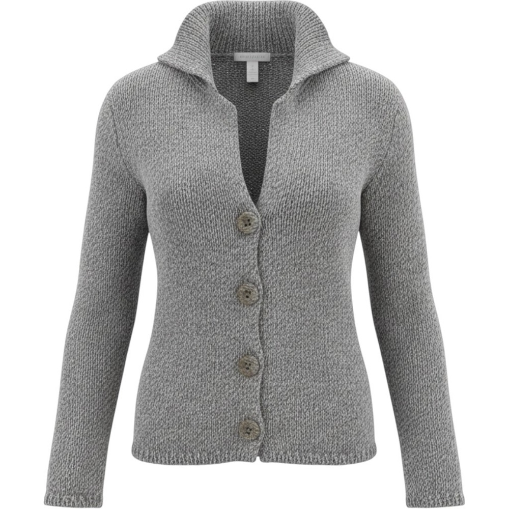 S Max Mara Cardigan Cashmere Angora Wool Sweater Women Large Grey Excellent